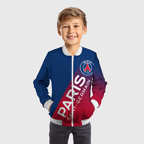 Детский бомбер ФК ПСЖ PARIS SAINT GERMAIN / 3D-Белый – фото 3