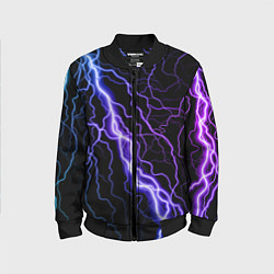 Бомбер детский НЕОНОВАЯ МОЛНИЯ ГРОЗА, цвет: 3D-черный