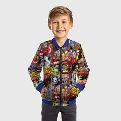 Бомбер детский Логотипы Аниме Мультиков, цвет: 3D-синий — фото 2