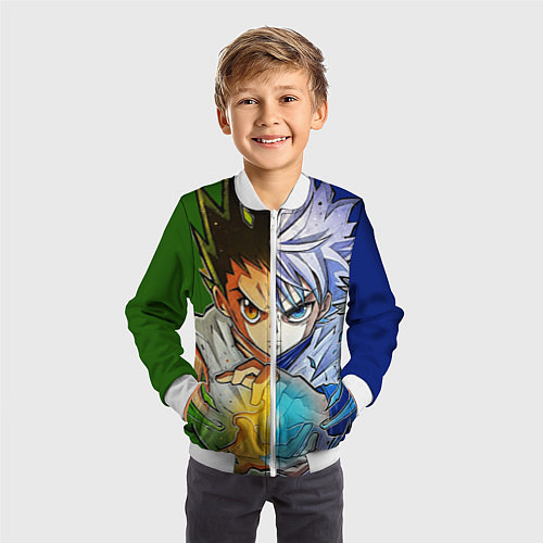 Детский бомбер Киллуа золдик и Гон хантер / 3D-Белый – фото 3
