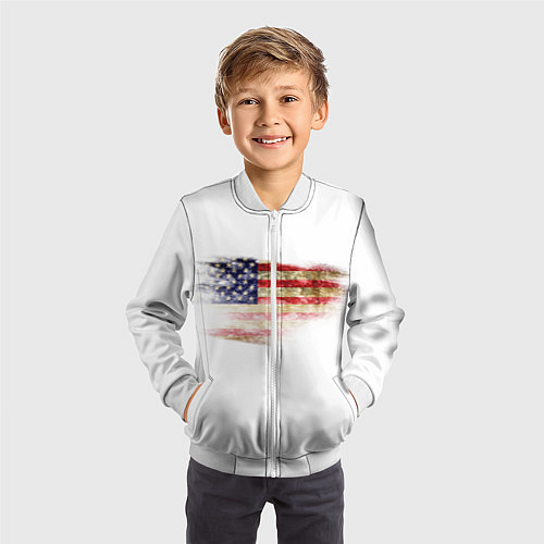 Детский бомбер USA / 3D-Белый – фото 3