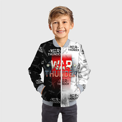 Детский бомбер WAR THUNDER ВАР ТАНДЕР / 3D-Серый – фото 3