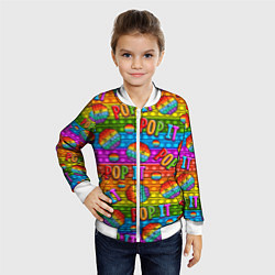 Бомбер детский POP IT SMILE ПОП ИТ ПУПЫРКА, цвет: 3D-белый — фото 2