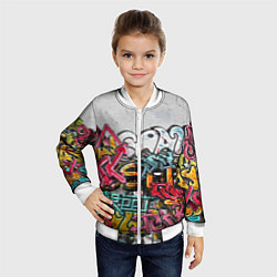 Бомбер детский Graffiti on the wall, цвет: 3D-белый — фото 2