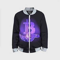Бомбер детский BITCOIN IN HAND БИТКОИН, цвет: 3D-серый