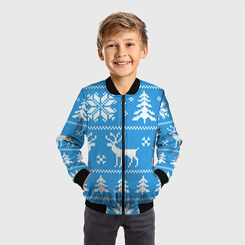 Детский бомбер Зимняя ночь / 3D-Черный – фото 3