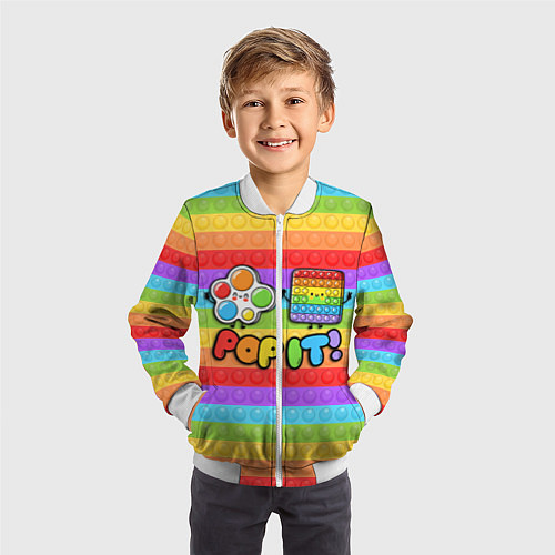 Детский бомбер POP IT - SIMPLE DIMPL / 3D-Белый – фото 3