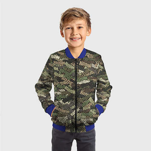 Детский бомбер Именной камуфляж Колян / 3D-Синий – фото 3