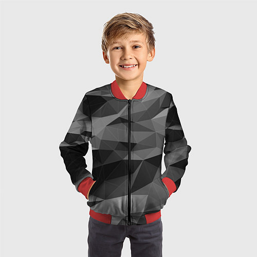 Детский бомбер Чб абстракция / 3D-Красный – фото 3