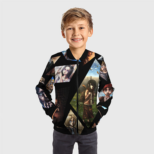 Детский бомбер Атака титанов портреты / 3D-Черный – фото 3