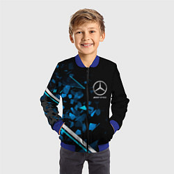 Бомбер детский Mercedes AMG Осколки стекла, цвет: 3D-синий — фото 2