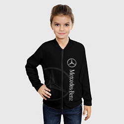 Бомбер детский Логотип Мерседес, цвет: 3D-черный — фото 2