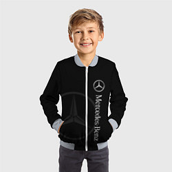 Бомбер детский Логотип Мерседес, цвет: 3D-серый — фото 2