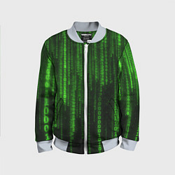 Бомбер детский Матрица двоичный код, цвет: 3D-серый