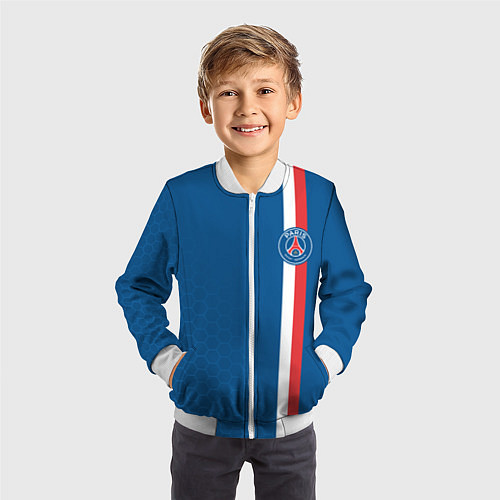 Детский бомбер PSG SPORT STRIPES UNIFORM / 3D-Белый – фото 3