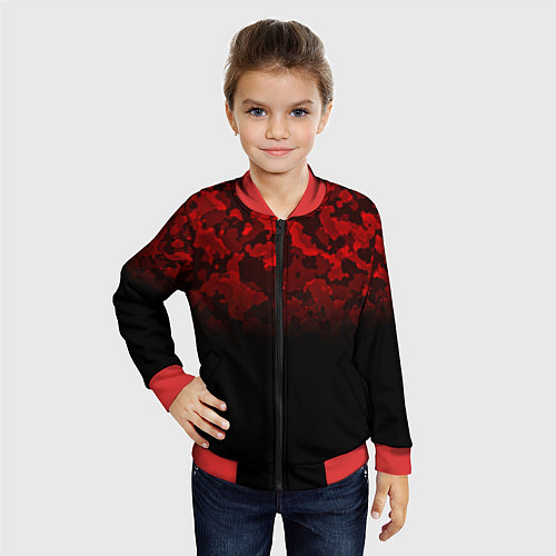 Детский бомбер BLACK RED CAMO RED MILLITARY / 3D-Красный – фото 4