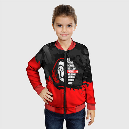 Детский бомбер La Casa de Papel Professor / 3D-Красный – фото 4