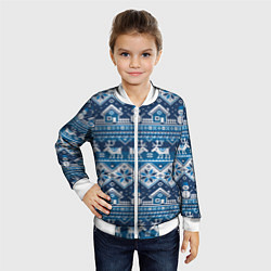 Бомбер детский Christmas Pattern, цвет: 3D-белый — фото 2