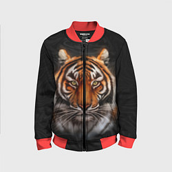 Бомбер детский Реалистичный тигр Realistic Tiger, цвет: 3D-красный