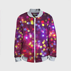 Бомбер детский ПРАЗДНИЧНЫЕ ОГОНЬКИ НОВЫЙ ГОД 2022, цвет: 3D-серый