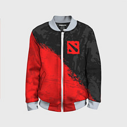 Бомбер детский DOTA 2 RED LOGO, БРЫЗГИ КРАСОК, цвет: 3D-серый