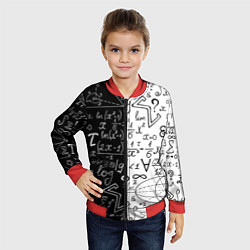 Бомбер детский ЧЁРНО БЕЛЫЕ ФОРМУЛЫ ФИЗИКА МАТЕМАТИКА, цвет: 3D-красный — фото 2