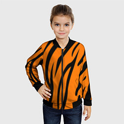 Бомбер детский Текстура тиграtiger, цвет: 3D-черный — фото 2