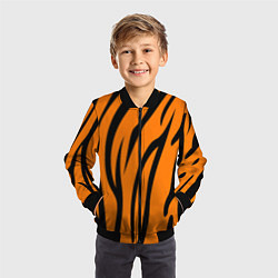 Бомбер детский Текстура тиграtiger, цвет: 3D-черный — фото 2
