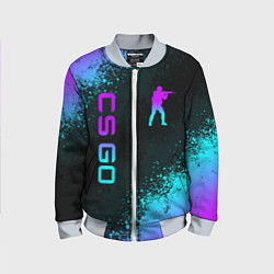 Бомбер детский CS GO NEON SYMBOL STYLE SKIN КС ГО НЕОН, цвет: 3D-серый