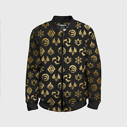 Бомбер детский GOLDEN GENSHIN IMPACT PATTERN ЗОЛОТО ГЕНШИН ИМПАКТ, цвет: 3D-черный