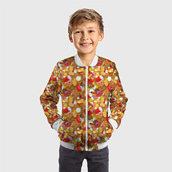 Бомбер детский Еда Fast Food, цвет: 3D-белый — фото 2