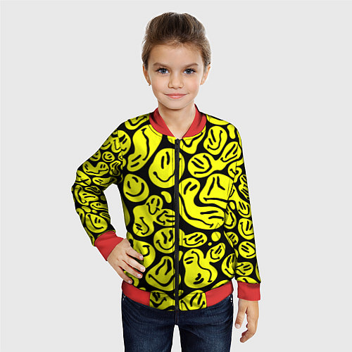 Детский бомбер The Смайлики / 3D-Красный – фото 4