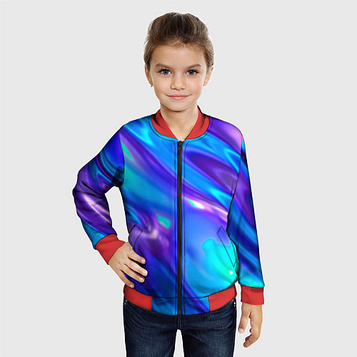 Детский бомбер Neon Holographic / 3D-Красный – фото 4