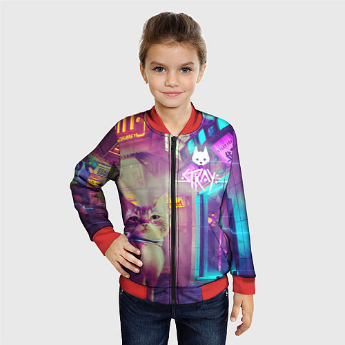 Детский бомбер Stray / 3D-Красный – фото 4