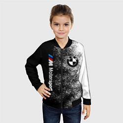 Бомбер детский БМВ Черно-белый логотип, цвет: 3D-черный — фото 2