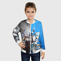Бомбер детский ШЭНЬ ХЭ ЧУНЬ ЮНЬ GENSHIN IMPACT, цвет: 3D-белый — фото 2