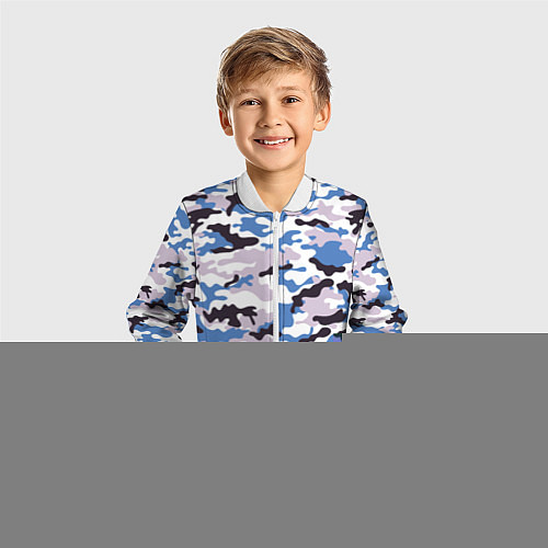 Детский бомбер Модный Красочный Камуфляж / 3D-Белый – фото 3