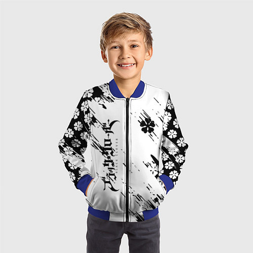 Детский бомбер Чёрный клевер black clover, / 3D-Синий – фото 3