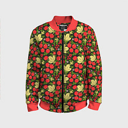 Детский бомбер Черешни хохлома