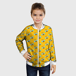 Бомбер детский Пчелы паттерн, цвет: 3D-белый — фото 2