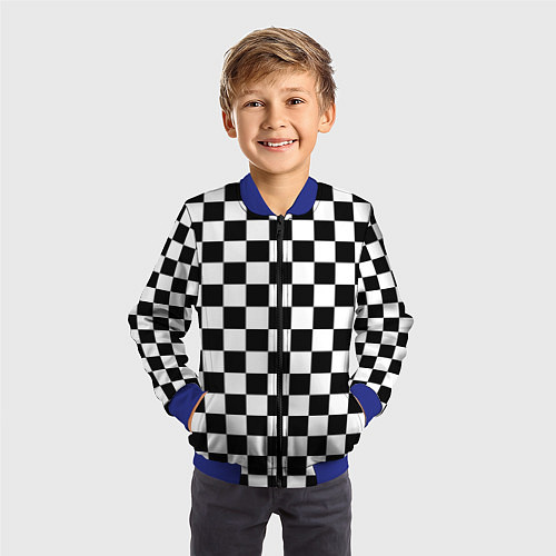 Детский бомбер Chess Squares Cubes / 3D-Синий – фото 3