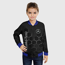 Бомбер детский Mercedes-Benz black соты, цвет: 3D-синий — фото 2