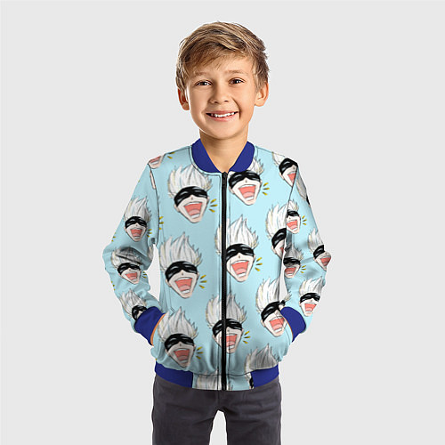 Детский бомбер Узор с Сатору / 3D-Синий – фото 3