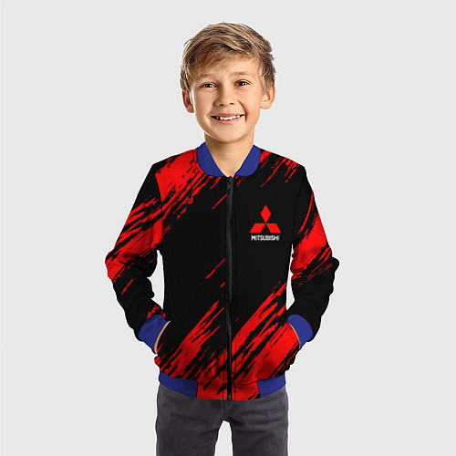 Детский бомбер Mitsubishi Texture Red / 3D-Синий – фото 3
