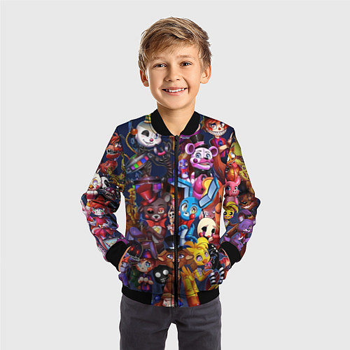 Детский бомбер Cute Fnaf Pattern / 3D-Черный – фото 3