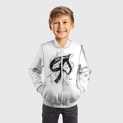 Бомбер детский Черная пика, цвет: 3D-белый — фото 2