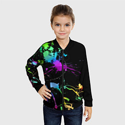 Бомбер детский Neon vanguard fashion pattern, цвет: 3D-черный — фото 2