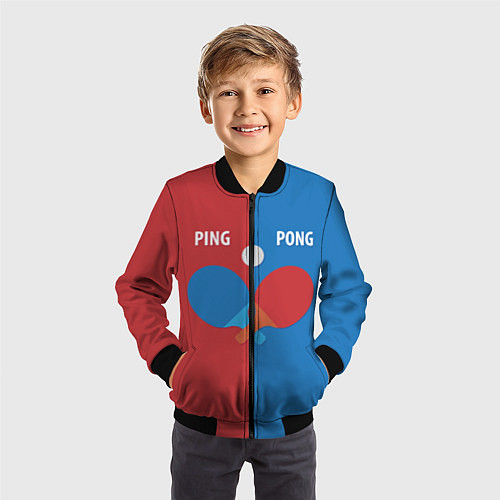 Детский бомбер PING PONG теннис / 3D-Черный – фото 3
