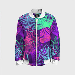 Бомбер детский Neon color pattern Fashion 2023, цвет: 3D-белый