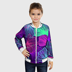 Бомбер детский Neon color pattern Fashion 2023, цвет: 3D-белый — фото 2
